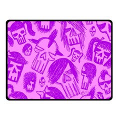 Purple Skull Sketches Fleece Blanket (small)