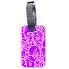 Purple Skull Sketches Luggage Tags (two Sides)