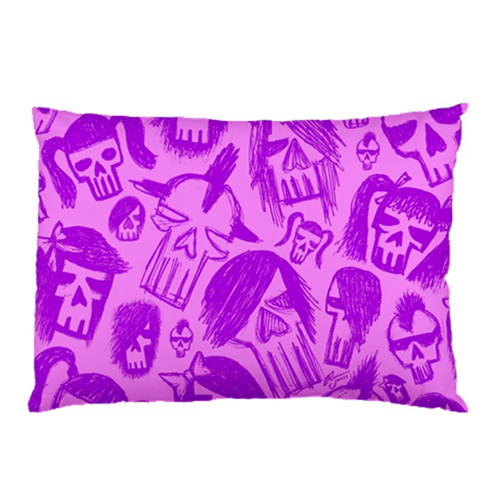 Purple Skull Sketches Pillow Cases (Two Sides)