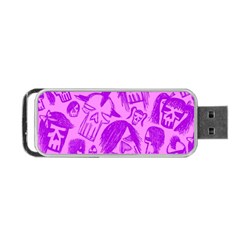 Purple Skull Sketches Portable Usb Flash (two Sides)