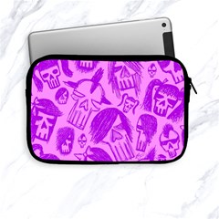 Purple Skull Sketches Apple Ipad Mini Zipper Cases by ArtistRoseanneJones