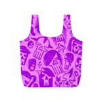 Purple Skull Sketches Full Print Recycle Bags (S)  Front