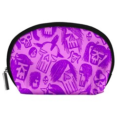 Purple Skull Sketches Accessory Pouches (large) 