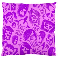 Purple Skull Sketches Standard Flano Cushion Cases (two Sides) 