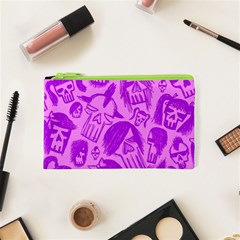 Purple Skull Sketches Cosmetic Bag (xs) by ArtistRoseanneJones