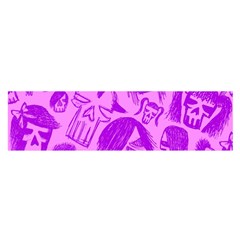 Purple Skull Sketches Satin Scarf (oblong)