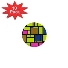 Squares And Rectangles 1  Mini Button (10 Pack) 