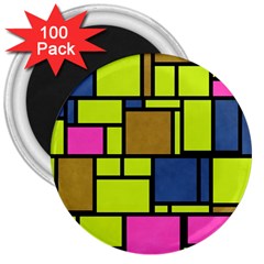 Squares And Rectangles 3  Magnet (100 Pack)