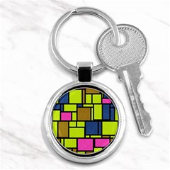 Squares And Rectangles Key Chain (round)