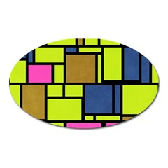 Squares And Rectangles Magnet (oval) by LalyLauraFLM