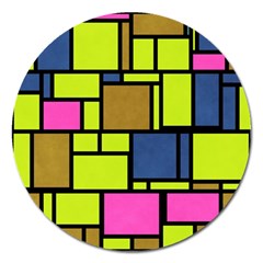 Squares And Rectangles Magnet 5  (round)