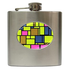 Squares And Rectangles Hip Flask (6 Oz)