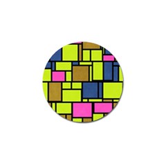 Squares And Rectangles Golf Ball Marker by LalyLauraFLM