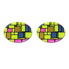 Squares And Rectangles Cufflinks (oval) by LalyLauraFLM