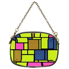 Squares And Rectangles Chain Purse (two Sides)