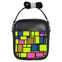 Squares And Rectangles Girls Sling Bag