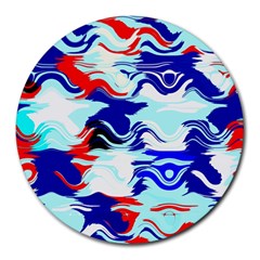 Wavy Chaos Round Mousepad