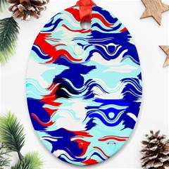 Wavy Chaos Ornament (oval) by LalyLauraFLM