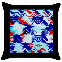 Wavy Chaos Throw Pillow Case (black)