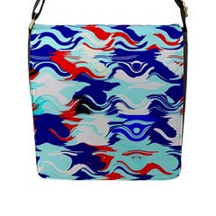 Wavy Chaos Flap Closure Messenger Bag (l)