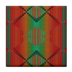 Striped Tribal Pattern Tile Coaster by LalyLauraFLM