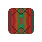 Striped tribal pattern Rubber Coaster (Square) Front