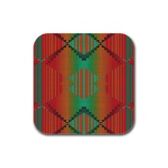 Striped Tribal Pattern Rubber Square Coaster (4 Pack)