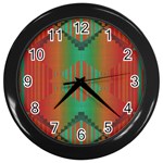 Striped tribal pattern Wall Clock (Black) Front