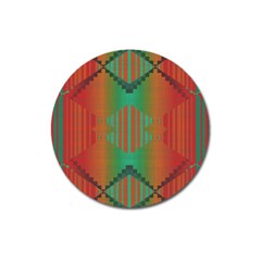 Striped Tribal Pattern Magnet 3  (round) by LalyLauraFLM