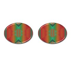 Striped Tribal Pattern Cufflinks (oval)