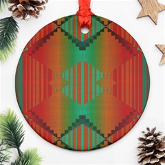 Striped Tribal Pattern Round Ornament (two Sides)