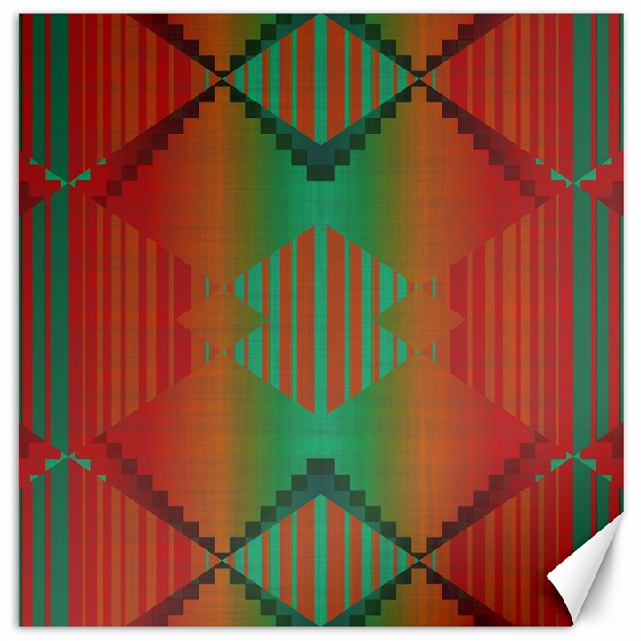 Striped tribal pattern Canvas 20  x 20 