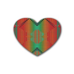 Striped Tribal Pattern Heart Coaster (4 Pack)