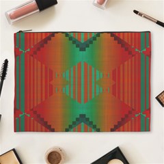 Striped Tribal Pattern Cosmetic Bag (xl)