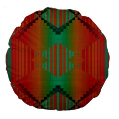 Striped Tribal Pattern Large 18  Premium Round Cushion 