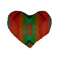 Striped Tribal Pattern Standard 16  Premium Heart Shape Cushion 