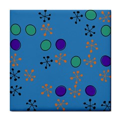 Circles And Snowflakes Tile Coaster by LalyLauraFLM