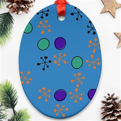 Circles And Snowflakes Ornament (oval) by LalyLauraFLM