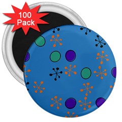 Circles And Snowflakes 3  Magnet (100 Pack)