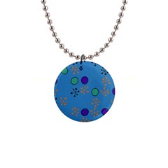 Circles And Snowflakes 1  Button Necklace