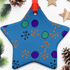 Circles And Snowflakes Star Ornament (two Sides) by LalyLauraFLM