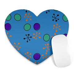 Circles And Snowflakes Heart Mousepad by LalyLauraFLM