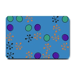 Circles And Snowflakes Small Doormat by LalyLauraFLM