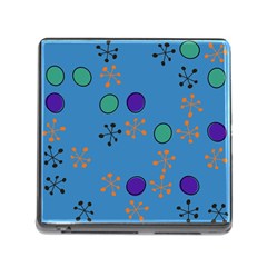 Circles And Snowflakes Memory Card Reader (square) by LalyLauraFLM