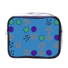 Circles And Snowflakes Mini Toiletries Bag (one Side) by LalyLauraFLM