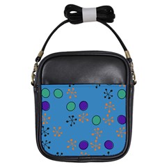 Circles And Snowflakes Girls Sling Bag by LalyLauraFLM