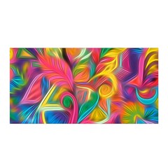 Colorful Floral Abstract Painting Satin Wrap