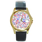 Soul Colour Light Round Gold Metal Watches Front