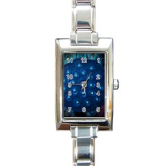 Blue Plant Rectangle Italian Charm Watches