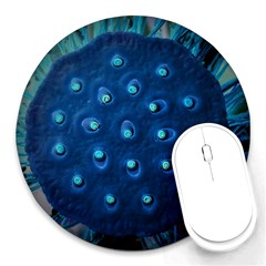 Blue Plant Round Mousepads